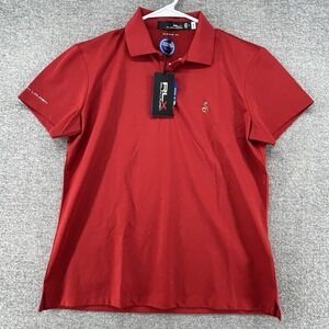 RLX Ralph Lauren Streamsong Resort Golf Polo Women Size Medium Red Short Sleeve
